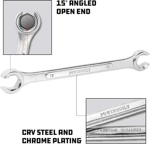 Miniatura 3 de Powerbuilt Juego de 4 llaves métricas para tuercas acampanadas, tamaño incluye llave de tuerca de 0.354 in x 0.394 in, 0.433 in x 0.472 in, 0.512 in
