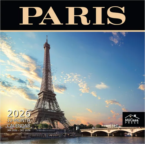 Miniatura 8 de MICASA PRESS European Destinations - Calendario de pared 2026 de 12 meses 12 x 24 pulgadas abierto Papel grueso y resistente Regalar