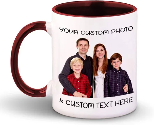 Miniatura 12 de Taza de café en forma de corazón personalizada foto foto y texto taza de té cerámica 11 oz Mango de corazón