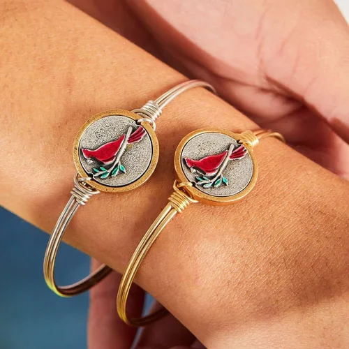 Miniatura 5 de Luca + Danni Red Cardinal Bangle Bracelet, Spiritual Jewelry Gift for Women, Girls, Wear as Single or for Stacking - Made in USA