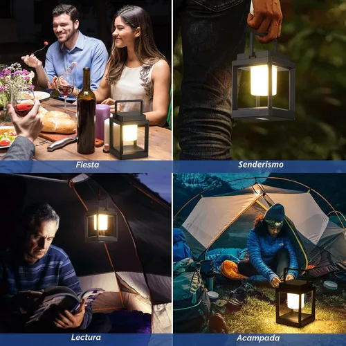 Miniatura 7 de Linterna Solar de Mesa para Exteriores: Luces LED Colgantes Portátiles - Luces Decorativas Impermeables para Patio y Camping