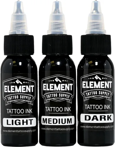 Miniatura 14 de Element Tattoo Supply - Tinta de tatuaje negra prémium - Tinta de tatuaje profesional y suministros para contorno, sombreado y mezcla - Tinta