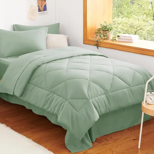 Miniatura 67 de CozyLux - Juego de edredón en una bolsa, para dormitorio universitario, todas las estaciones, edredón, sábanas y fundas para almohada y decorativas