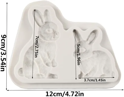 Miniatura 2 de Molde de silicona de conejo para fondant, molde de caramelo de chocolate para decoración de pasteles, decoración de cupcakes, pasta de goma
