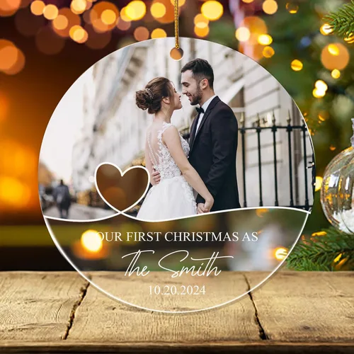 Miniatura 10 de FLOCHIL Adorno personalizado para la primera Navidad del bebé con nombre de foto, adorno personalizado para la primera Navidad, regalos para bebés