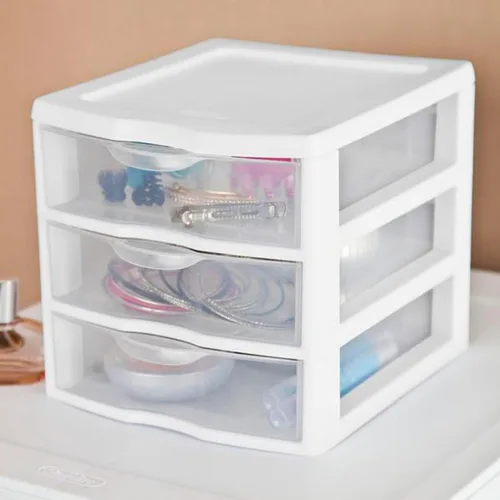 Miniatura 7 de Sterilite Clearview - Unidad de almacenamiento de escritorio pequeña con 3 cajones multiuso de plástico, para el hogar, aulas u espacios de oficina