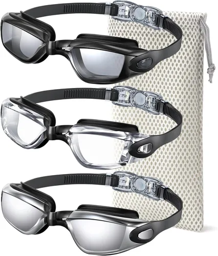 Miniatura 10 de NSSIW Swim Goggles,Anti-Fog Swimming Goggles, 3 Pack Goggles Swimming Adult Men Women Youth