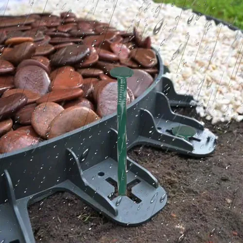 Miniatura 8 de Bakulyor Paquete de 100 estacas de metal para paisaje, clavos de césped artificial de 8 pulgadas, grapas grandes de paisajismo de calibre 6, estacas