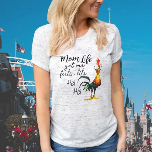 Miniatura 3 de Mom Life - Camisetas para mujer Mom Life Got Me Feelin Like HEI HEI Camiseta de manga corta con temática de fiesta casual