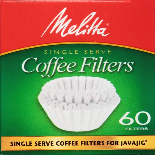 Melitta JavaJig - Filtros de café de papel de una sola porción de repuesto, color blanco, 60 unidades