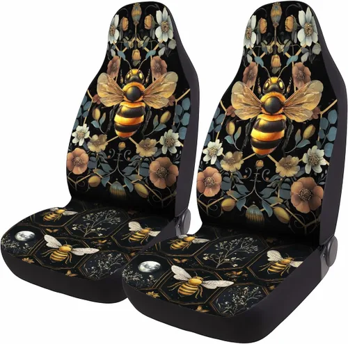 Miniatura 22 de GENANY Horror Nightmare Skellington - 2 fundas de asiento delantero para automóvil, camión, SUV, regalos de Navidad, funda de asiento de cubo