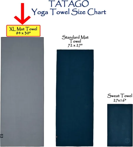 Miniatura 9 de Tatago Toalla para Esterilla de Yoga Caliente Antideslizante para Yoga Caliente (Esterillas de 72-84 pulgadas) Nuestra Toalla de Yoga Caliente Nube