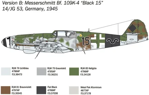 Miniatura 5 de Italeri BF-109 K-4 Messerschmitt, multicolor