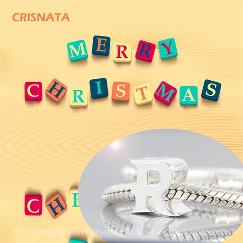 Miniatura 3 de 26 dijes de letras, cuentas de plata de ley 925 pulida con inicial del alfabeto A-Z, se adapta a pulseras con nombre europeo, regalo para madre