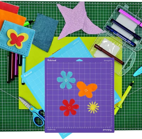Miniatura 9 de Tapete de corte compatible con Cricut Maker 1/2/3/4 de 12 x 12 pulgadas, adhesivo de agarre ligero para alfombrillas de corte, paquete de 5 azul