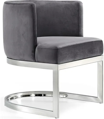 Miniatura 12 de Meridian Furniture Gianna Collection Modern Silla de comedor tapizada de terciopelo contemporáneo con marco de metal dorado pulido, 24 pulgadas