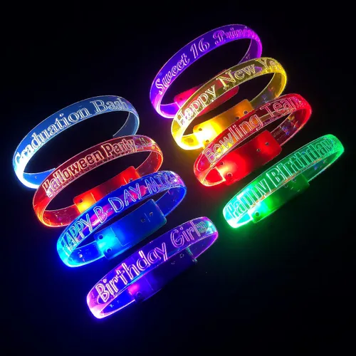 Miniatura 3 de Banda mágica personalizada pulsera personalizada brilla en la oscuridad Luz intermitente para conciertos Luces de funcionamiento
