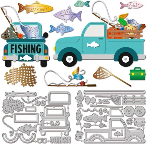 Miniatura 9 de GLOBLELAND Troqueles de corte de camping para hacer tarjetas, carpa de coche, troqueles para manualidades, álbumes de recortes, diario, papel