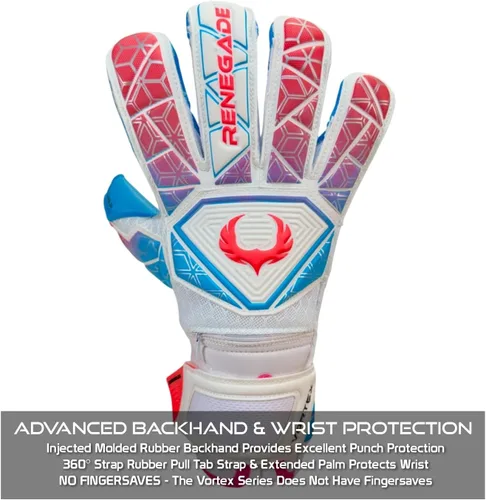 Miniatura 5 de Renegade GK Vortex - Guantes de portero con protector microbiano (tallas 6-11, 3 estilos, nivel 3) Hyper Grip de 3.5+0.118 in y súper malla