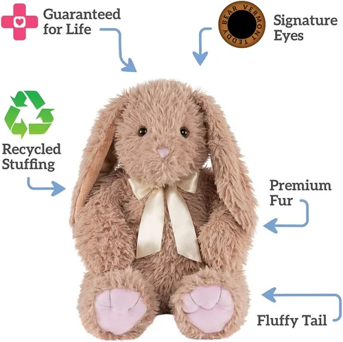 Miniatura 4 de Vermont Teddy Bear Animal de peluche de conejo, bonito juguete de peluche de 20 pulgadas, esponjoso, coleccionable y cómodo para niños y adultos