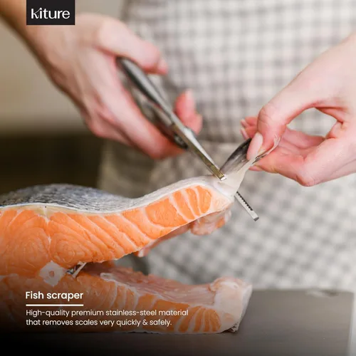 Miniatura 5 de Tijera de cocina resistente con tijeras multiusos y para hierbas, acero inoxidable 420 para pollo, carne, pescado y aves de corral, juego de regalo