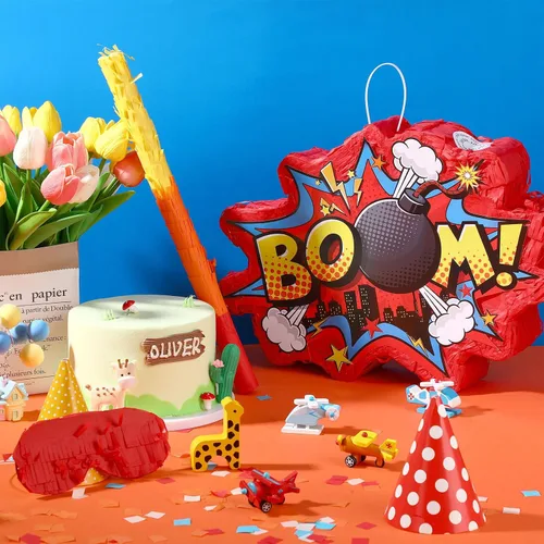 Miniatura 4 de Red Boom Party Piñata Cómic Book Hero Bundle Decoración de Cumpleaños Decoración de Piñatas para Juegos de Cumpleaños Temáticos Héroe Niñas Niños