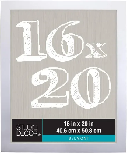 Studio Decor Marco Belmont blanco de 16 x 20 pulgadas, incluye accesorios para colgar prefijados, horizontal o vertical, MDF, paquete de 4 unidades