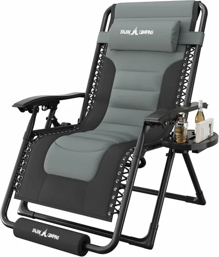 Miniatura 29 de Amopatio XL Padded Zero Gravity Chairs Foldable Zero Gravity Lounge Chair Outdoor Portable Reclining Chair with Removable Cup