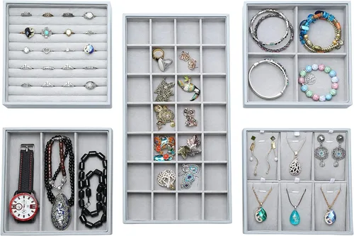 Miniatura 2 de Bandejas mágicas apilables para joyas, organizador de cajones de armario para accesorios, gadgets y cosméticos, caja de almacenamiento