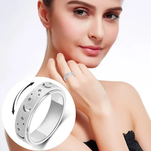 Miniatura 2 de OreilleStar Anillo de ansiedad para mujer, anillo giratorio, anillo para ansiedad, juguetes para adultos, anillos giratorios para ansiedad, anillos