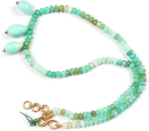 Collar de cuentas de rondelle facetadas de ópalo azul natural para mujer, collar de piedras preciosas de 17 pulgadas, cuentas sueltas de 0.197 in