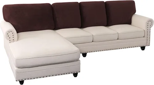 Miniatura 108 de PrinceDeco Funda marrón para muebles, 2 fundas de cojín elásticas de terciopelo para cojines individuales, aptas para mascotas, se mantiene en su