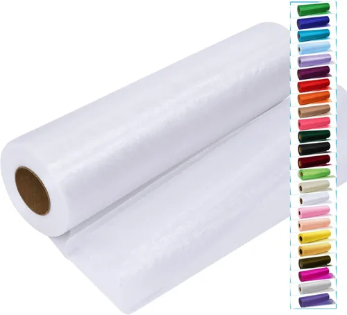 Miniatura 21 de Rollos de tela de tul negro con cristales y organza 12 pulgadas por 150 pies (45,72 m), tela transparente para manualidades, lazos de tutú