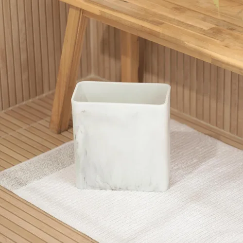 Miniatura 6 de Essentra Home Papelera rectangular de mármol para oficina en casa, dormitorio, baño, cocina, 2.4 galones, capacidad de 9 litros, cabe en espacios