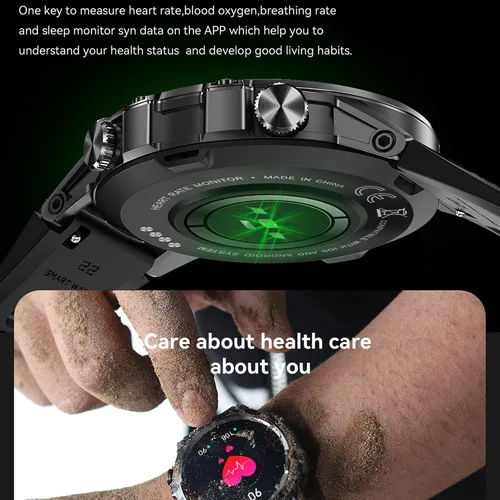 Miniatura 4 de Reloj inteligente militar para hombre (respuesta/llamadas de marcación), rastreador de fitness para iPhone Android, rastreador de actividad de 1.39