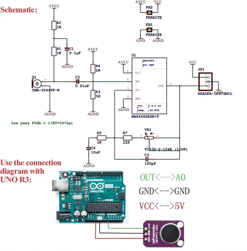 Miniatura 2 de WWZMDiB MAX4466 Electret Sensor de micrófono compatible con amplificador de sensor de sonido Arduino Raspberry Pi ESP32 (3 piezas)