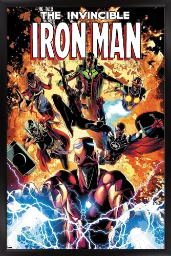 Miniatura 9 de Trends International Marvel Comics Iron Man - Póster de pared Invincible Iron Man #11, 22.4 pulgadas de largo x 14.7 pulgadas, versión enmarcada