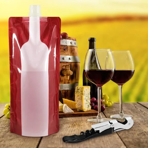 Miniatura 3 de SENAI - Paquete de 4 soportes plegables para frascos, bolsa de plástico reutilizable de 25.4 fl oz, portátil a prueba de fugas, perfecto para licor