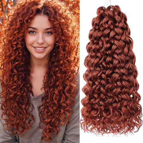 Miniatura 22 de Unionbeauty - Paquete de 8 mechones rizados con ganchillo GoGo, rizos de agua para mujer negra, rizos de playa, extensiones de cabello rizado 1b#