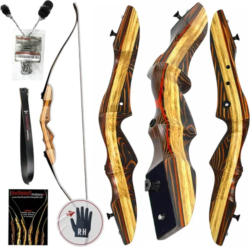 Miniatura 9 de Southwest Archery Tigershark Takedown - Arco recurvo – Versiones estándar y PRO – Arco de caza de 62 pulgadas – zurdo y diestro – Pesos de tracción