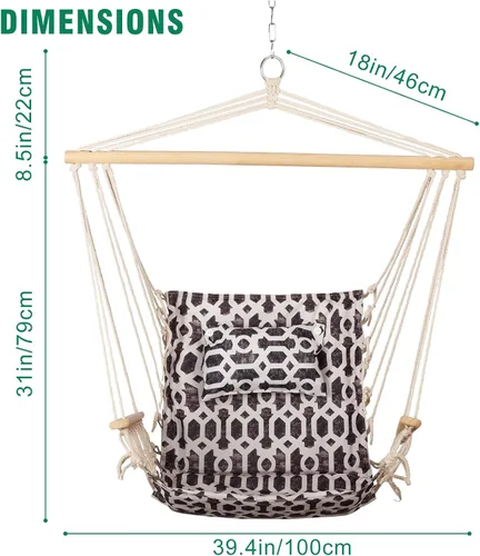 Miniatura 2 de Backyard Expressions - Columpio reversible para colgar – máximo 275 libras – Barra esparcidora de madera – para cualquier espacio