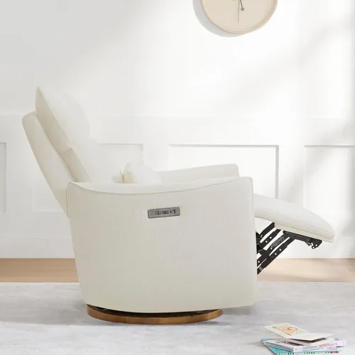 Miniatura 11 de CHITA Silla reclinable giratoria, reclinable mecedora eléctrica para cuarto de bebé, con reposacabezas eléctrico ajustable, certificado FSC, base