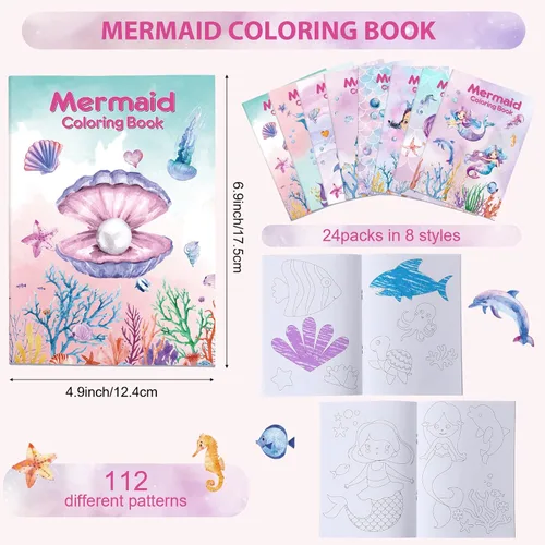 Miniatura 2 de Faccito Paquete de 24 mini libros para colorear para niños, recuerdos de fiesta para niños en edad preescolar, recuerdos de fiesta de cumpleaños a