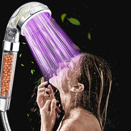 Miniatura 8 de NOSAME - Cabezal led para ducha, con filtro de agua de alta presión y ahorro de agua, 7 colores que cambian automáticamente sin necesidad
