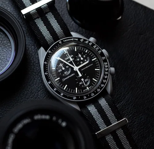 Miniatura 2 de Correa de reloj para Omega X Swatch Moonswatch Correa de reloj Speedmaster 20MM de liberación rápida de goma de repuesto