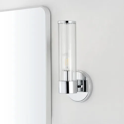 Miniatura 4 de JONATHAN Y Lámpara LED de tocador de 6 pulgadas cromada moderna de mediados de siglo para baño, pasillo, dormitorio, accesorio montado en la pared