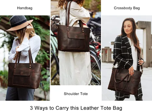Miniatura 2 de S-ZONE Bolso bandolera vintage de cuero genuino para mujer