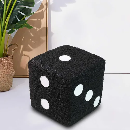 Miniatura 5 de Taburete de pie suave, cómodo, simple, cálido, resistente, base cubo, taburete para el hogar, sala de estar, dormitorio (negro)