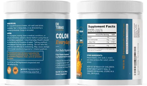Miniatura 8 de Dr. Tobias Colon Everyday Health y mezcla de orégano y ácido caprílico – Bebida de fibra de psyllium y complejo de equilibrio intestinal con enzimas