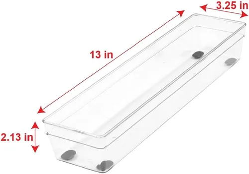 Miniatura 3 de Glad Bandeja de almacenamiento de plástico para cajones, contenedor organizador resistente para el hogar, cocina, baño, dormitorio, oficina, pies